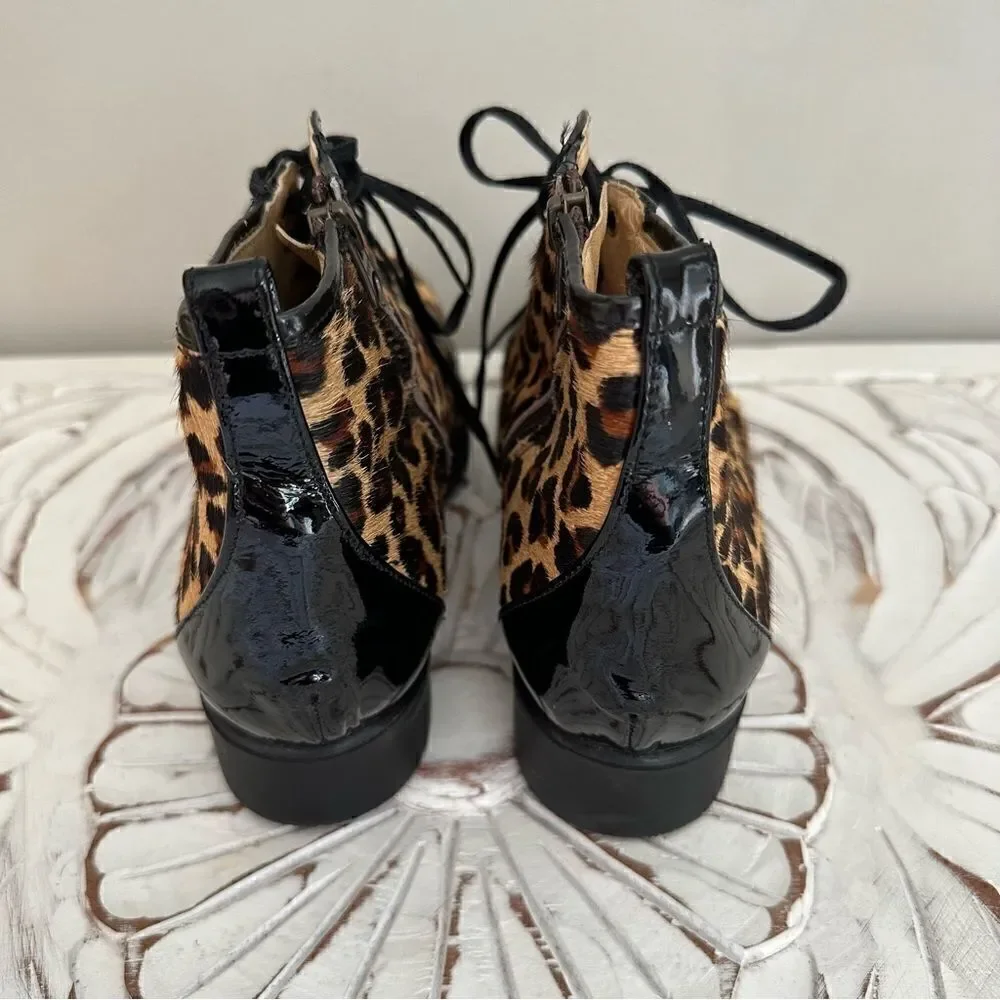 Ukies Alberta leopard Print Calf Hair shoes size 7.5